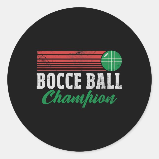 Bocce Byll Champion Italian Bocci Player Champ Dis Runder Aufkleber (Vorderseite)