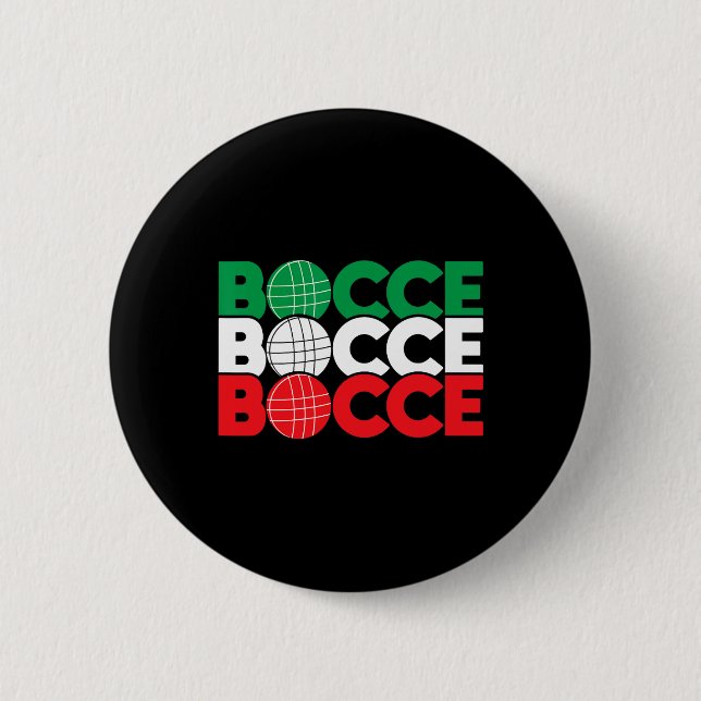 Bocce - Byll Game Enthusiast Rasen Bowling Boule B Button (Vorderseite)
