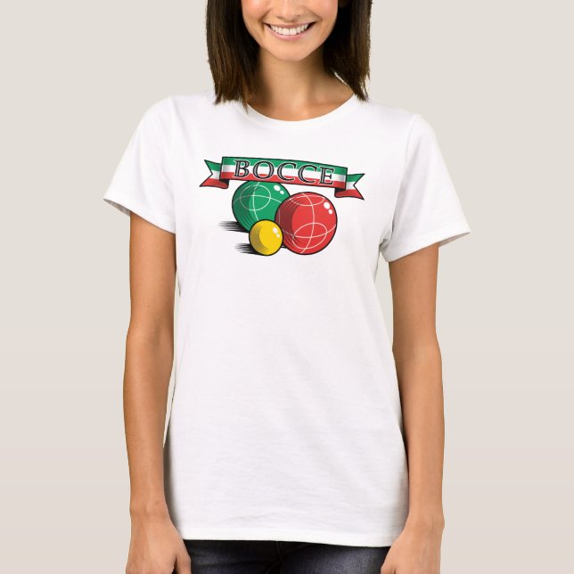 Bocce in der Fahne T-Shirt (Vorderseite)