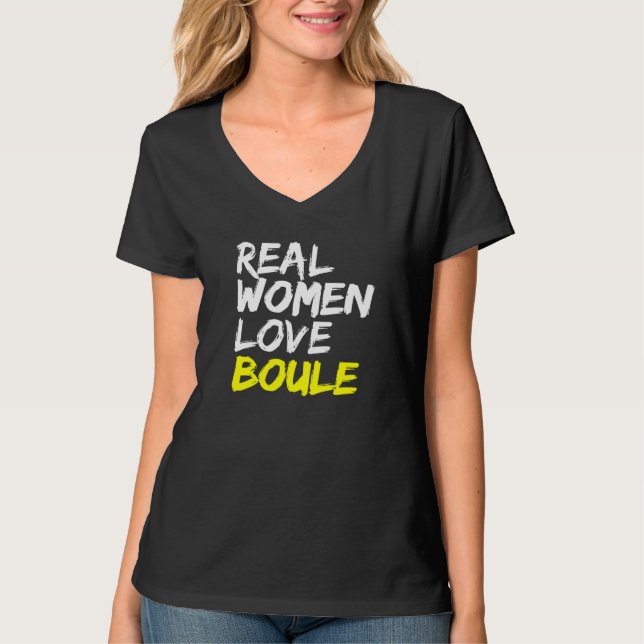 Bocce Player Ladys Boule Women Liebe Boule T-Shirt (Vorderseite)