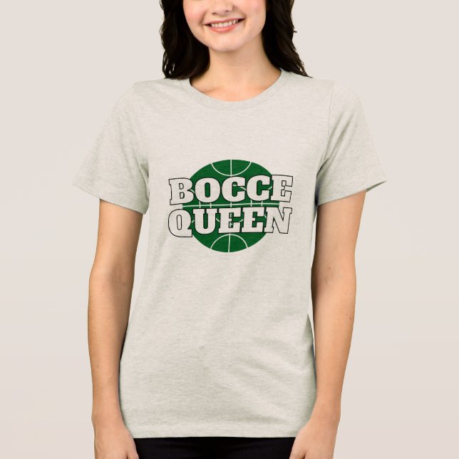 Bocce Queen lustige Damen Tri-Blend Shirt (Vorderseite)
