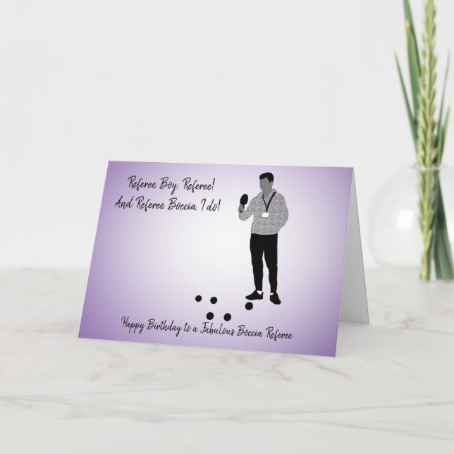 Boccia Boy-Schiedsrichter mit Paddle Birthday Card Karte (Vorderseite)