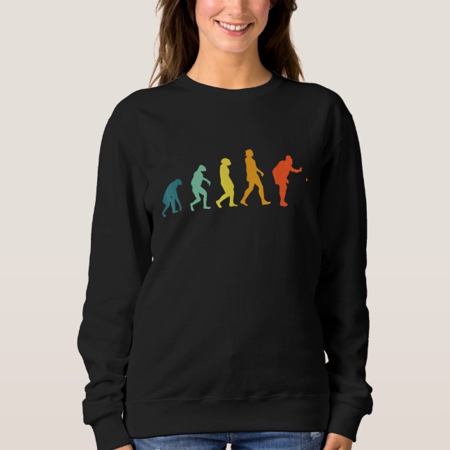 Boccia Evolution Retro Boules Player Vintag Boule Sweatshirt (Vorderseite)