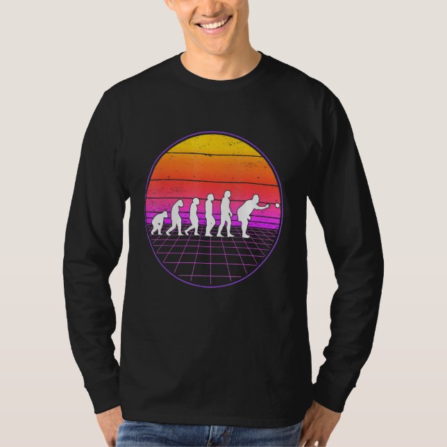 Boccia Evolution Vaporwave 70er Boule Petanque Boc T-Shirt (Vorderseite)