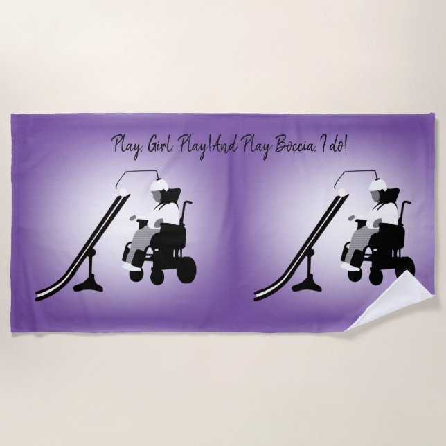 Boccia Girl mit Headrest und Ramp  Strandtuch (Vorderseite)