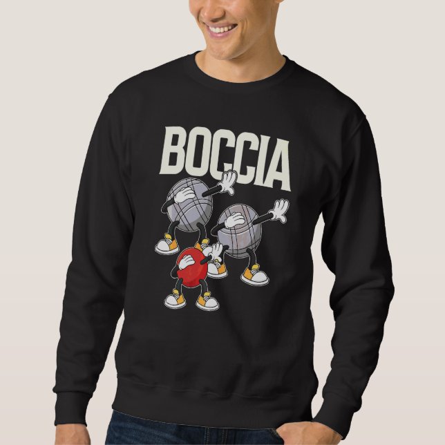 Boccia Player Kleidung mit Dabbing Boccia Balls Sweatshirt (Vorderseite)