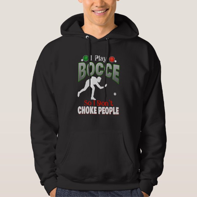 Boccie Ball King or Queen Adult Lawn Bowling Games Hoodie (Vorderseite)