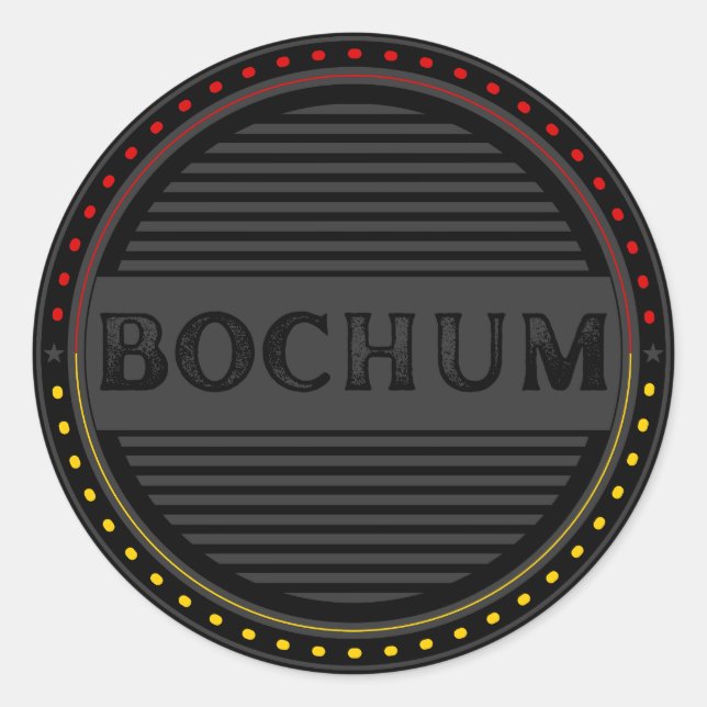 Bochum City Pride Emblem – Deutsche Identität Runder Aufkleber (Vorderseite)
