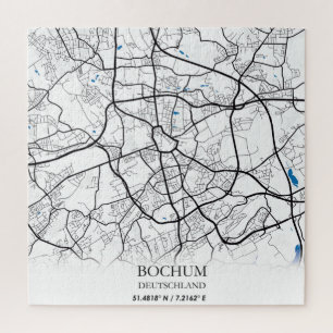 Bochum Deutschland City Map Travel Simple Minimal Puzzle