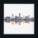 Bochum Skyline Magnet<br><div class="desc">Dark Blue Skyline von Bochum,  einer Stadt im Western Deutschland</div>