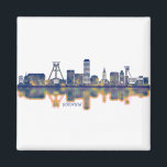 Bochum Skyline Magnet<br><div class="desc">Dark Blue Skyline von Bochum,  einer Stadt im Western Deutschland</div>