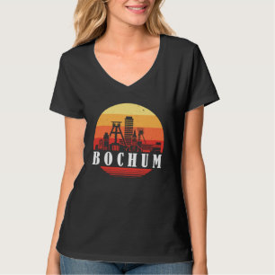Bochum Skyline Sonnenuntergang im Retro-Vintage-St T-Shirt