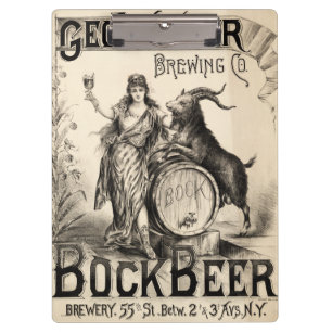 Bock Beer Brewing Co. Vintage Coole Zuhause Brewer Klemmbrett