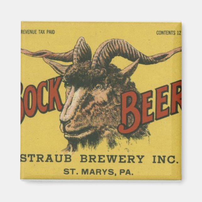 Bock Beer Label Magnet (Vorne)