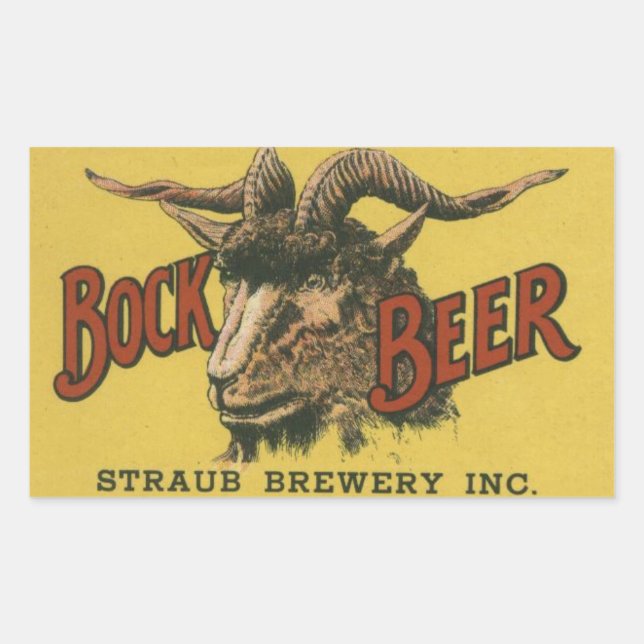 Bock Beer Label Rechteckiger Aufkleber (Vorderseite)