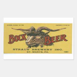 Bock Beer Label Rechteckiger Aufkleber
