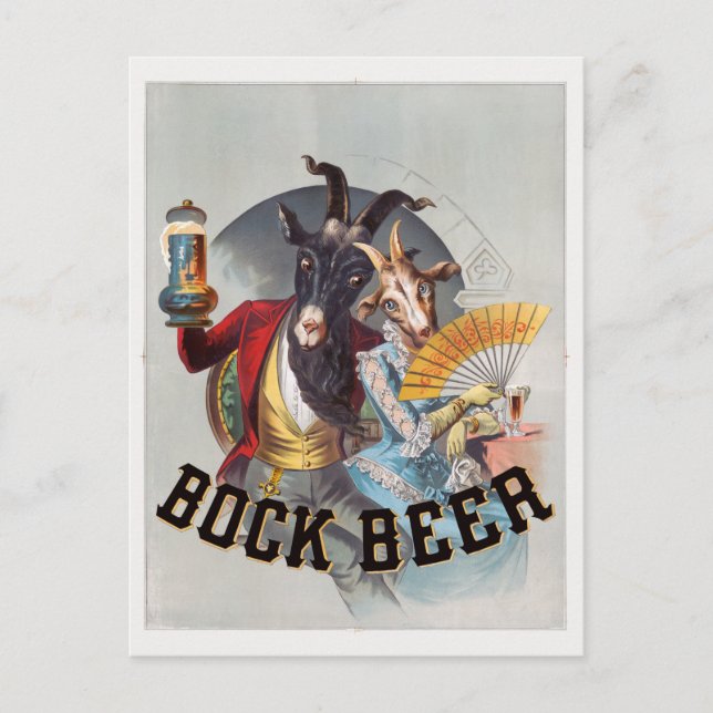 Bock Beer USA Vintage Poster 1883 Postkarte (Vorderseite)