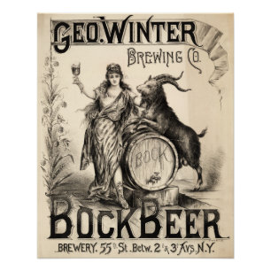 Bockbierbrauerei Vintage Antik Rustikal Brauer Poster