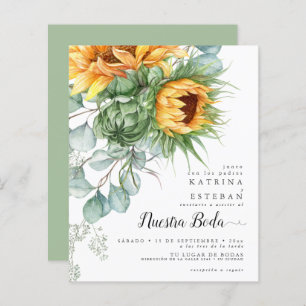 Boda de girasoles de otoño económica pero hermosa