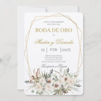 Boda de oro con flor blanca