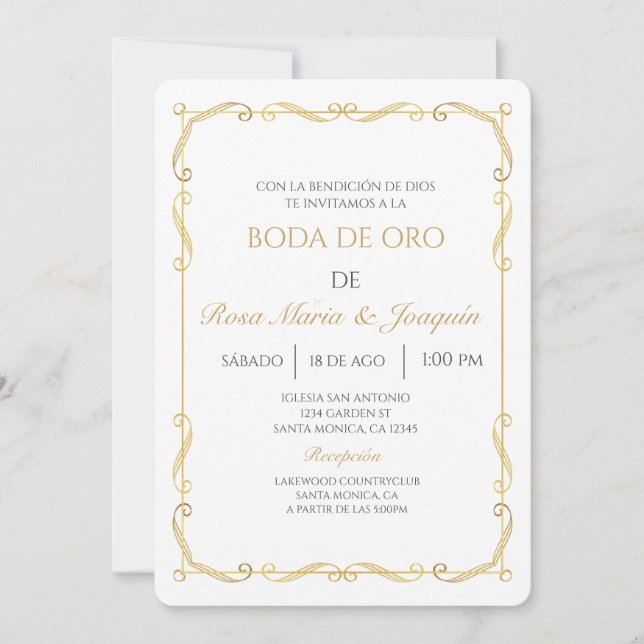 Boda de oro einladung (Vorderseite)