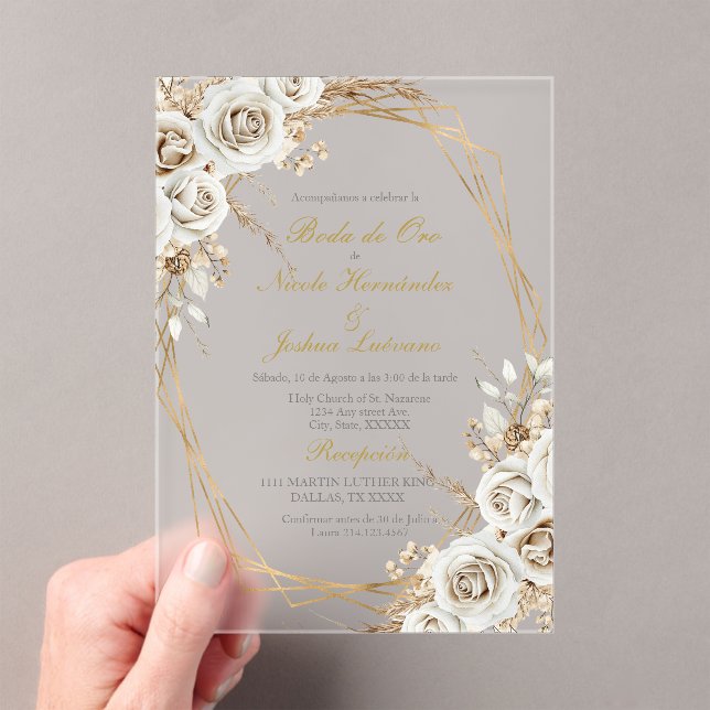 Boda de oro wedding acrylic invitation acryleinladungen (Insitu (Handheld))