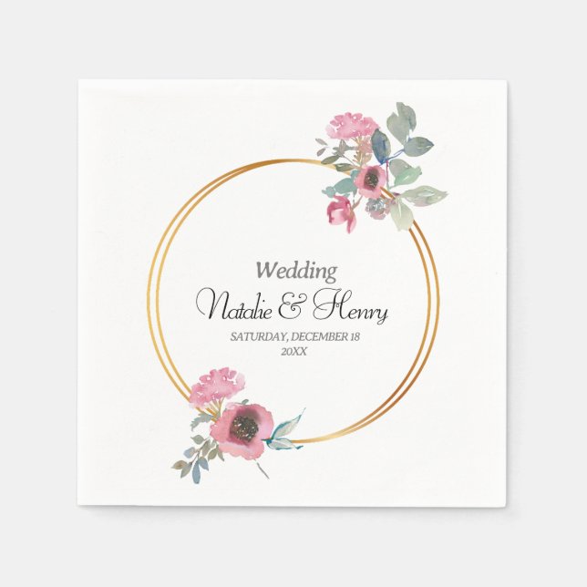 Boda en Oro y Acuarela primavera Serviette (Vorderseite)