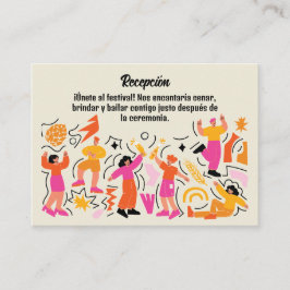 Boda Festivalera Baile Naranja y Rosa (Spanish) Begleitkarte