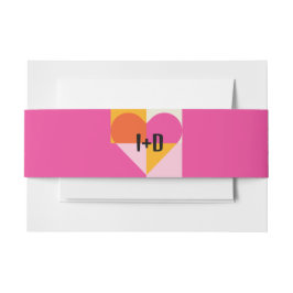 Boda Festivalera Corazón Naranja y Rosa (Spanish) Einladungsbanderole