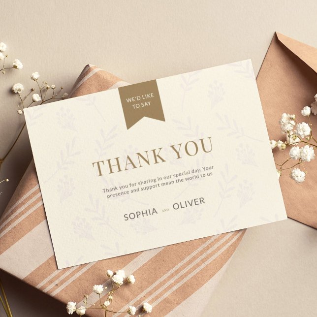 Boda romántico dorado ramas de olivo dankeskarte (Von Creator hochgeladen)