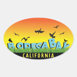 Bodega Bay Autoaufkleber Ovaler Aufkleber
