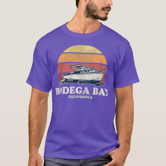Bodega Bay CA Vintage-Schifffahrt 70er Retro-Boot T-Shirt