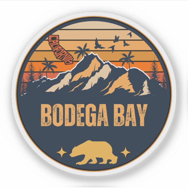 Bodega Bay, Kalifornien Aufkleber (Vorderseite)