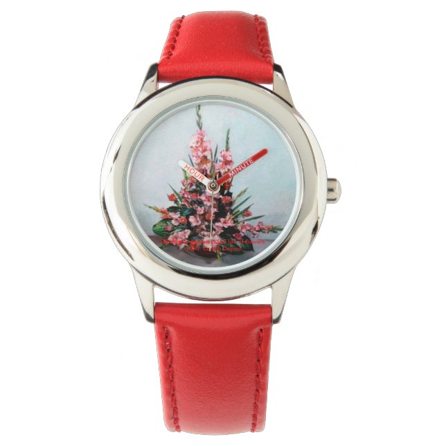 Bodegón der Blumen/Still life of flowers Armbanduhr (Vorderseite)