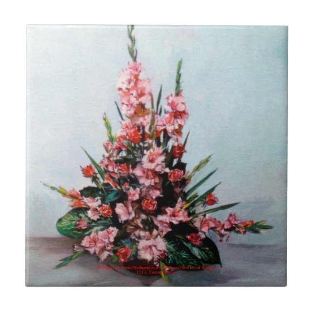 Bodegón der Blumen/Still life of flowers Fliese (Vorderseite)