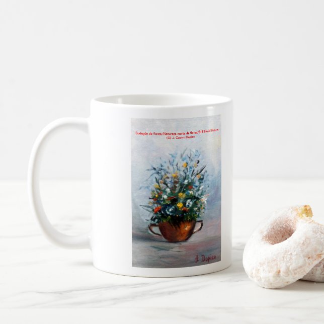 Bodegón der Blumen/Still life of flowers Kaffeetasse (Mit Donut)