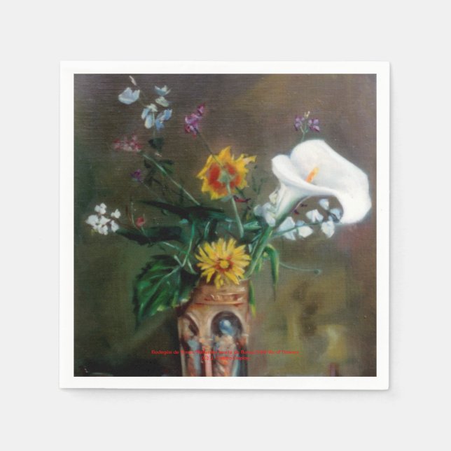 Bodegón der Blumen/Still life of flowers Serviette (Vorderseite)