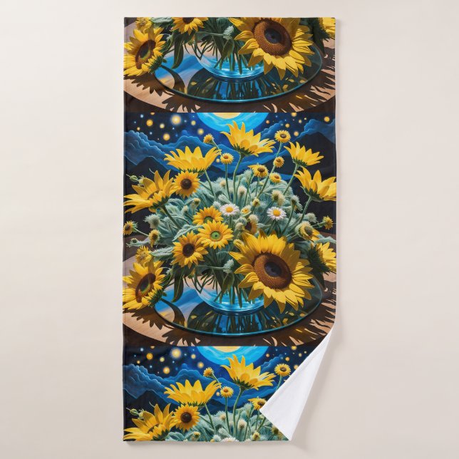 Bodegón Flores y Noche 1 - 001 Badehandtuch (Badehandtuch)