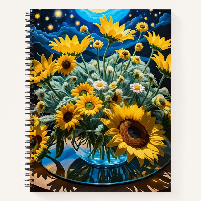 Bodegón Flores y Noche 1 - 001 Notizbuch (Vorderseite)