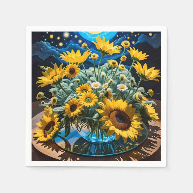 Bodegón Flores y Noche 1 - 001 Serviette (Vorderseite)