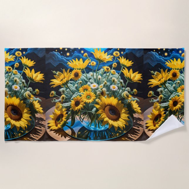 Bodegón Flores y Noche 1 - 001 Strandtuch (Vorderseite)