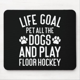 Boden-Hockey und Hunde Lustig Ich liebe Hunde und Mousepad