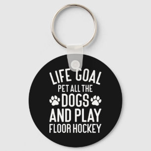 Boden-Hockey und Hunde Lustig Ich liebe Hunde und Schlüsselanhänger