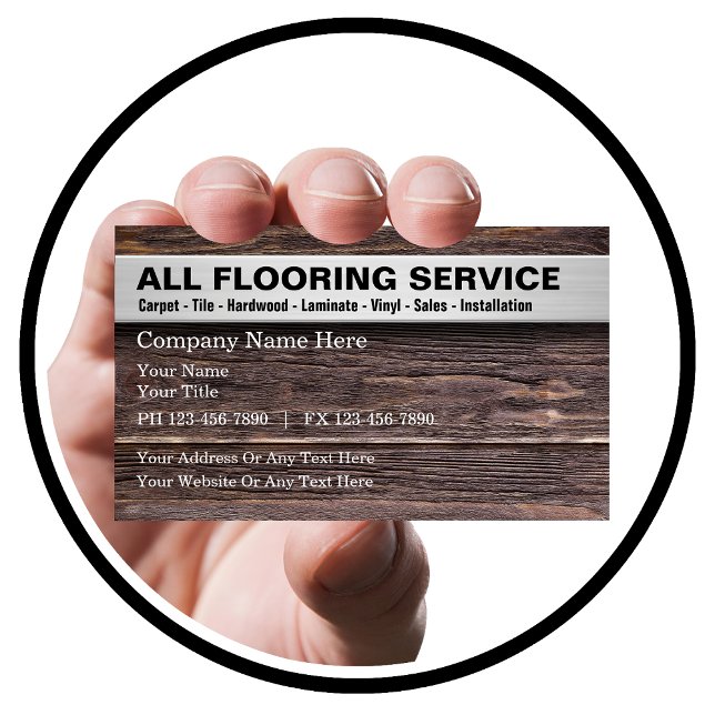 Bodendienste Holz Look Art Background Visitenkarte (Wood Flooring Business Cards)