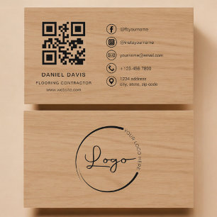 Bodenleger Holz Profi QR Code Visitenkarte