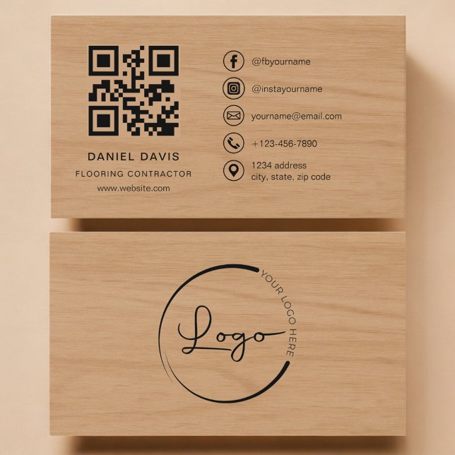 Bodenleger Holz Profi QR Code Visitenkarte (Von Creator hochgeladen)