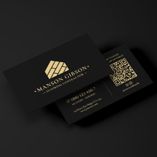 Bodenleger-Logo Schwarz Minimal Modern Visitenkarte