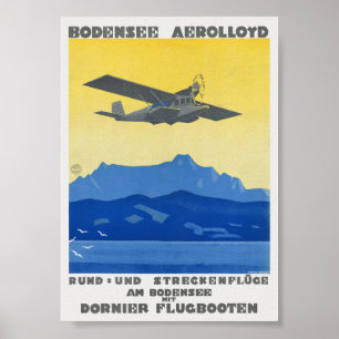 Bodensee Aerolloyd Vintage Plakat 1925