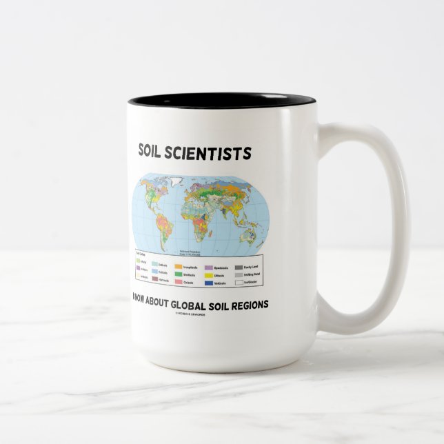Bodenwissenschaftler kennen die globalen Bodenregi Zweifarbige Tasse (Rechts)