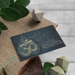 Bodhi Leaf OM Symbol für den Black & Gold Yoga Ins Visitenkarte
